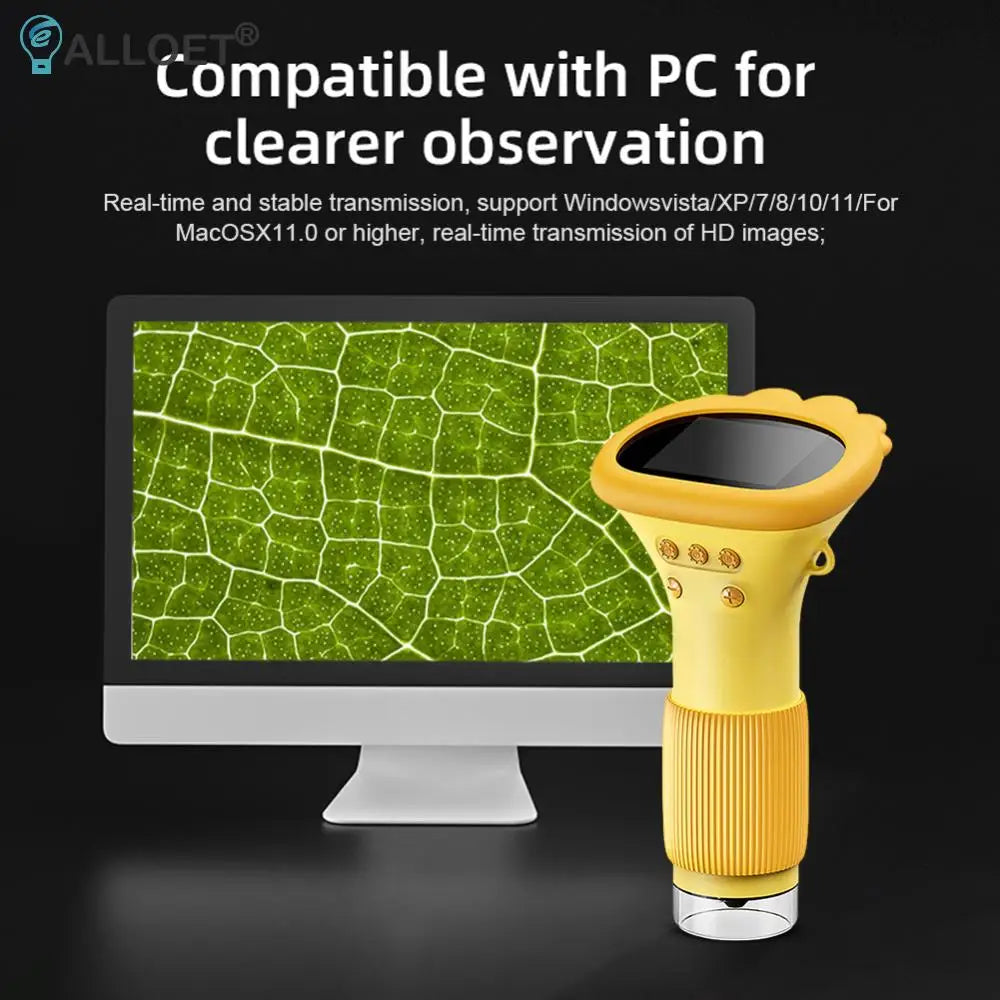 1000X Handheld Digital Microscope 2 Inch IPS Screen Children Biological Insect Coin Magnifier 2MP Lens Mini Portable Microscopes