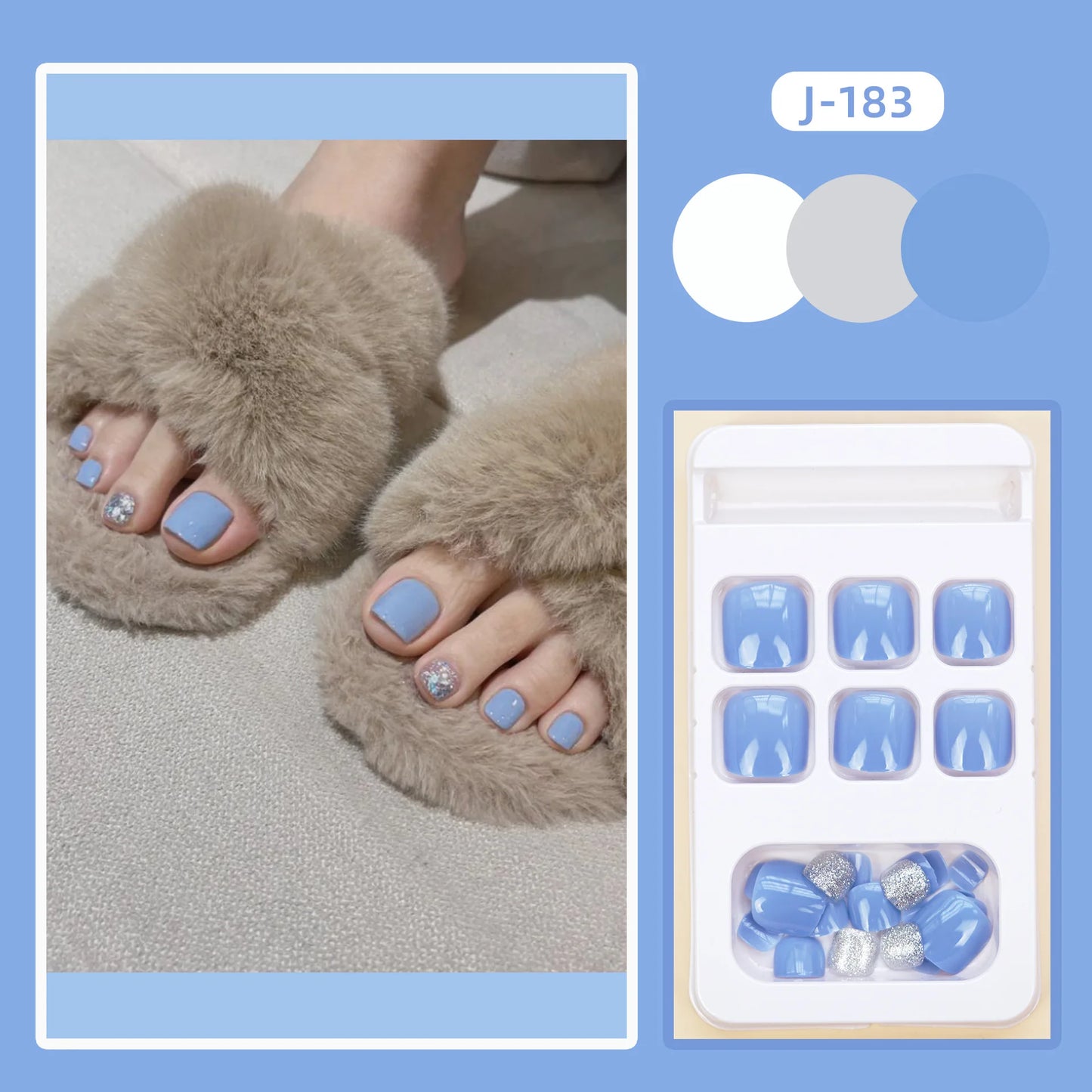 Colorful Press-On Toe Nails β 24pcs Full Cover Summer Style for Girls & Women