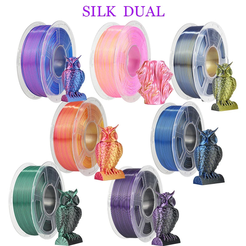 JAYO PLA+ Silk Rainbow 3D Printer Filament β 1.75mm Tri-Color No-Bubble High-Gloss Finish for FDM Printers