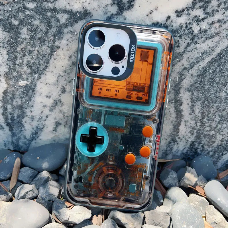Retro Game Console Printed Pattern Phone Case For iPhone 11 12 13 14 Pro Max Mini 16 15 Pro Max Plus Shockproof Laser Back Cover