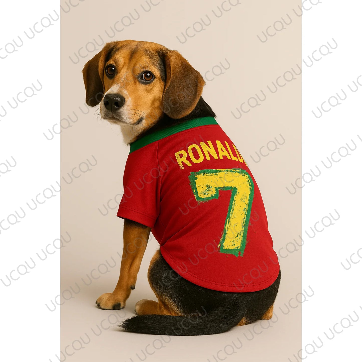 Ronaldo #7 Classic Color Pet Soccer Jersey – Oversized Breathable Anti-Shedding Vest for Dogs and Cats