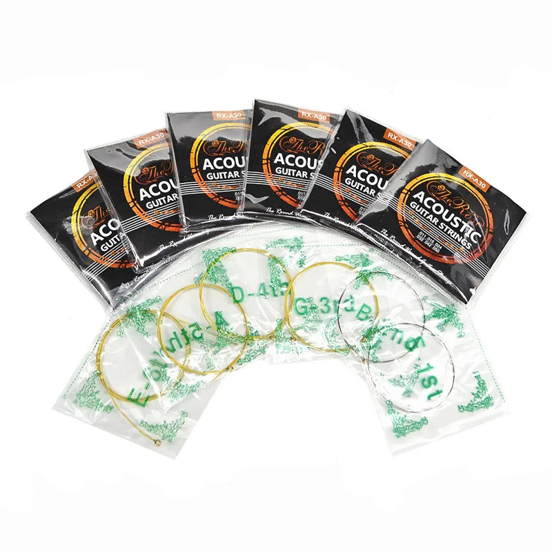 Acoustic Guitar Strings Antirust Coating Hexagonal Core 75/25 Brass Alloy Winding Accessories