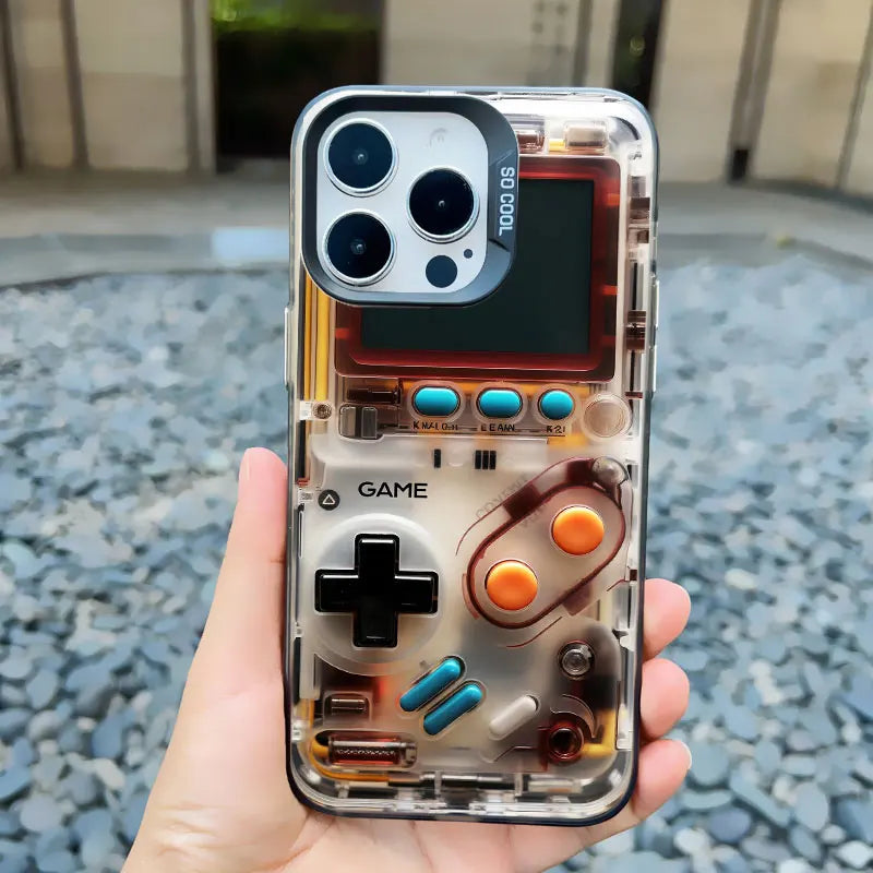 Retro Game Console Printed Pattern Phone Case For iPhone 11 12 13 14 Pro Max Mini 16 15 Pro Max Plus Shockproof Laser Back Cover