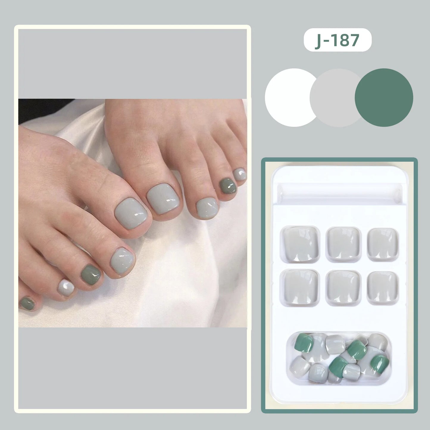 Colorful Press-On Toe Nails β 24pcs Full Cover Summer Style for Girls & Women
