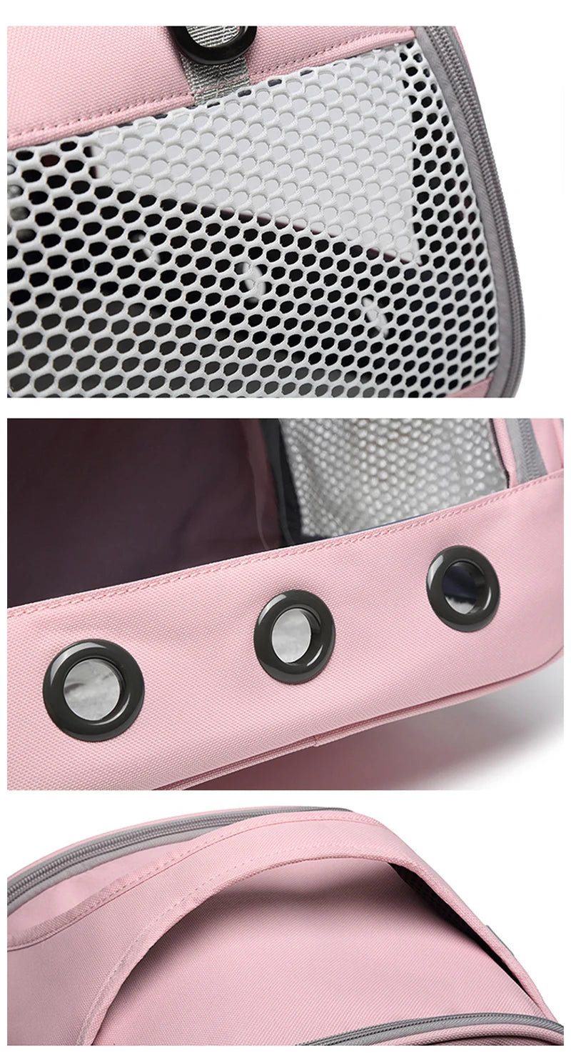 Foldable Cat Dog Bird Rabbit Carrier Bag With Thick Cotton Cushion Pet Aviation Backpack Anti-suffocation Portable Travel Bag