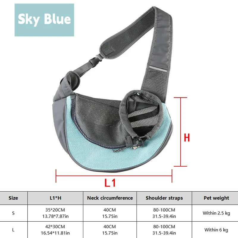 Dog Sling Carrier Breathable Mesh Travel Crossbody Bag For Puppy Cat Hiking Camping