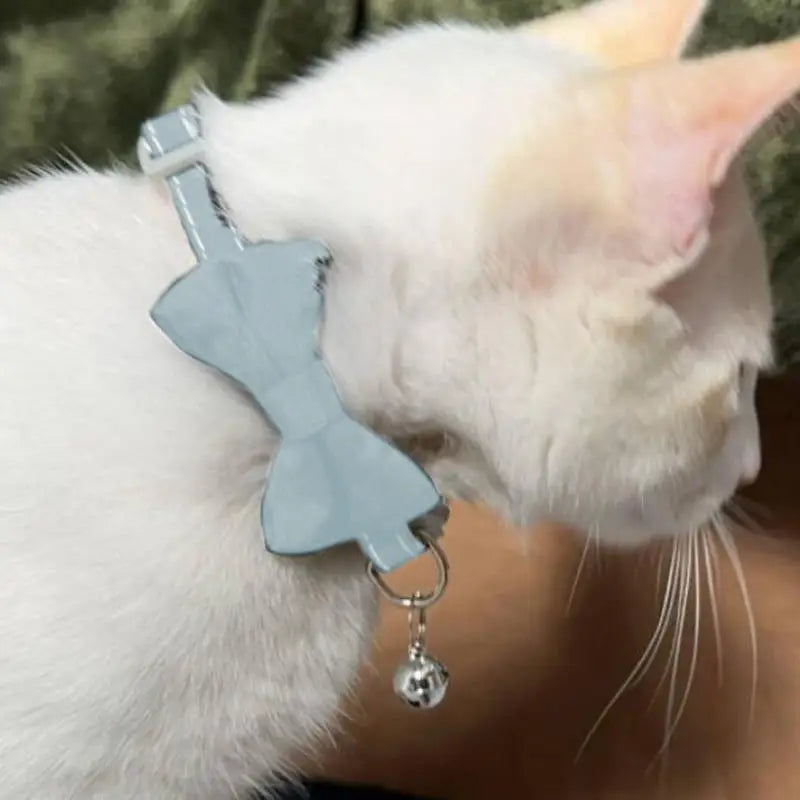 Bow Collar Solid Color Bowknot Puppy Chihuahua Adjustable Cats Accessories Safety Bell Tie Bow Buckle Pets with Collar New