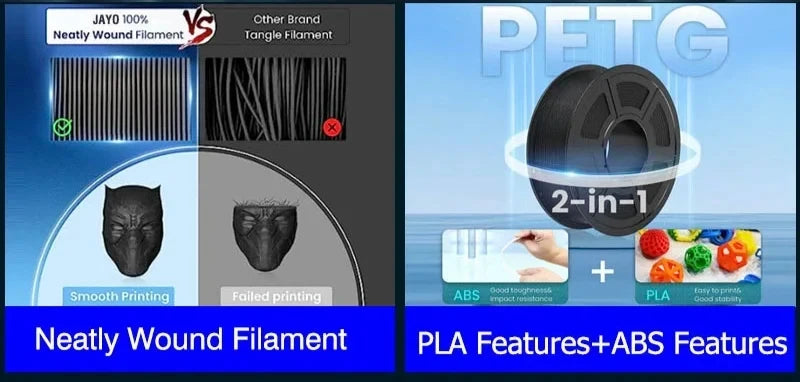 JAYO PLA+ Silk Rainbow 3D Printer Filament β 1.75mm Tri-Color No-Bubble High-Gloss Finish for FDM Printers