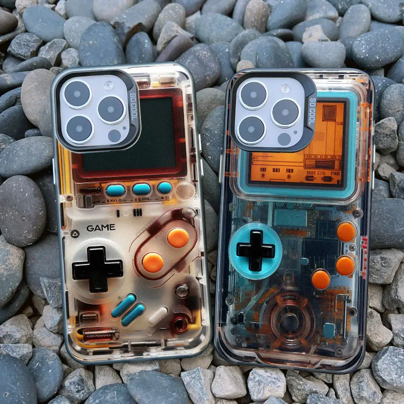 Retro Game Console Printed Pattern Phone Case For iPhone 11 12 13 14 Pro Max Mini 16 15 Pro Max Plus Shockproof Laser Back Cover