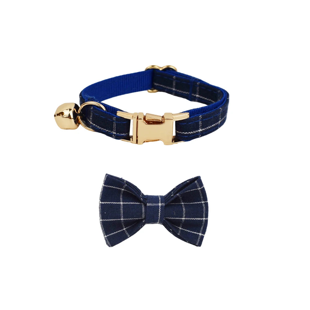 Cat Collar Bowknot Adjustable Safety Personalized pet collar Customized Name Soft