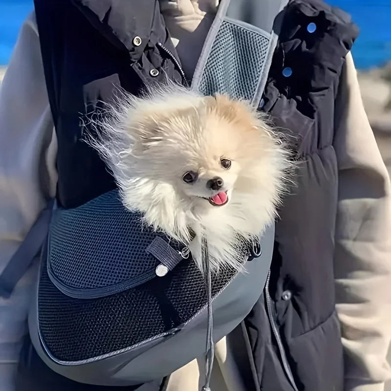 Dog Sling Carrier Breathable Mesh Travel Crossbody Bag For Puppy Cat Hiking Camping