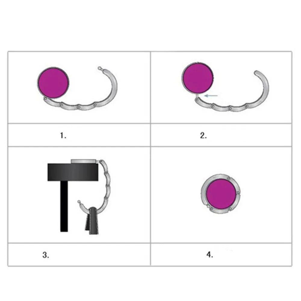 Portable Folding Bag Hook Hanger Purse Handbag Holders Foldable Table Desk Hook Women Hand Bag Organizer Accessories