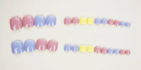 Colorful Press-On Toe Nails – 24pcs Full Cover Summer Style for Girls & Women