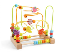 Big Montessori Wooden Toys Kids Circles Bead Wire Maze Roller Coaster Toddler Early Educational Puzzles Toy for Children infant