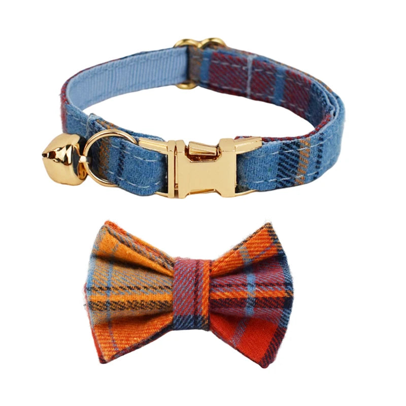 Cat Collar Bowknot Adjustable Safety Personalized pet collar Customized Name Soft