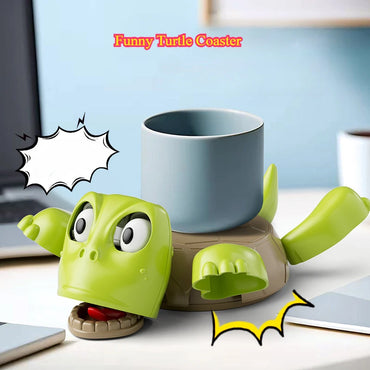 3D Printed Funny Turtle Coaster – Panicked Expression Cup Mat for Home & Office Decor