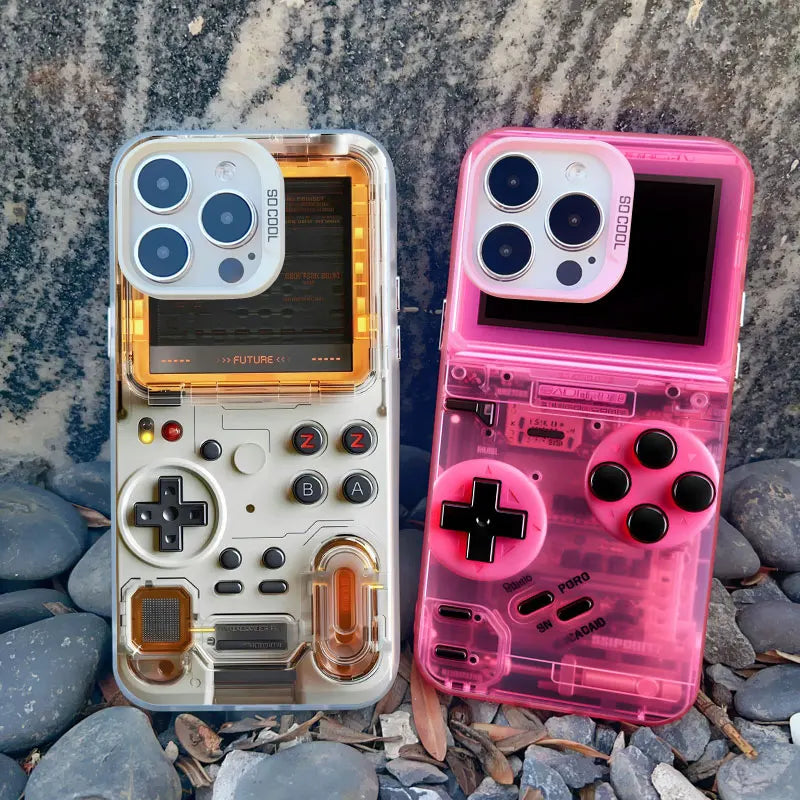 Technology Game Console 2D Printing Phone Case For IPhone 11 12 13 Mini Pro Max 14 15 16 Pro Max Plus Shockproof Laser Back Case