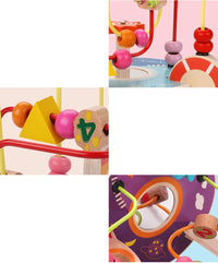 Big Montessori Wooden Toys Kids Circles Bead Wire Maze Roller Coaster Toddler Early Educational Puzzles Toy for Children infant