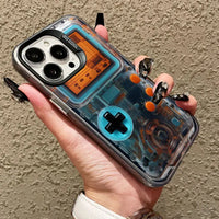 Retro Game Console Printed Pattern Phone Case For iPhone 11 12 13 14 Pro Max Mini 16 15 Pro Max Plus Shockproof Laser Back Cover