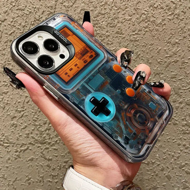 Retro Game Console Printed Pattern Phone Case For iPhone 11 12 13 14 Pro Max Mini 16 15 Pro Max Plus Shockproof Laser Back Cover