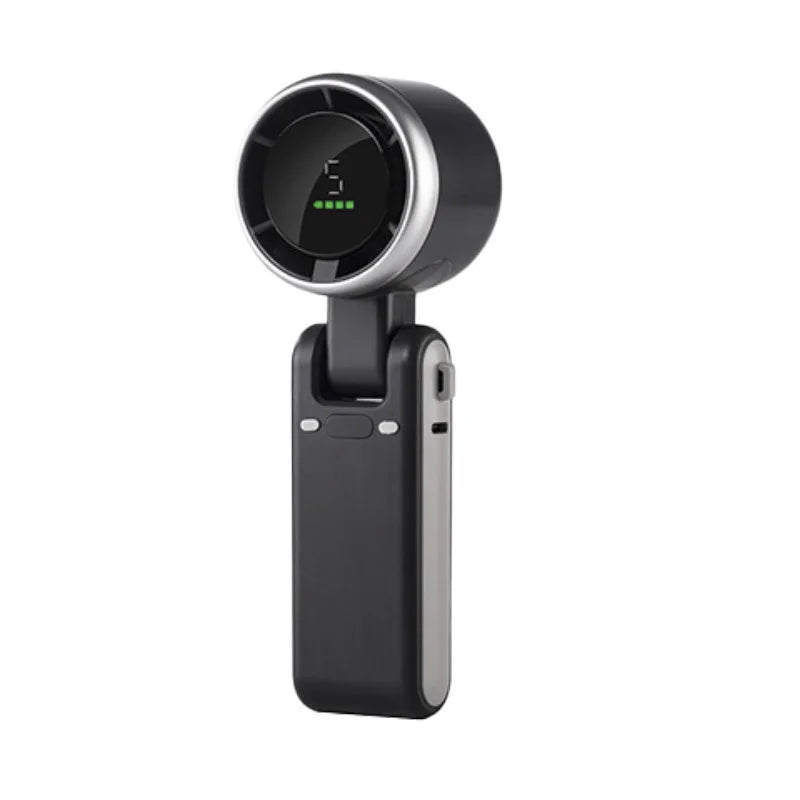 2025 New Hanging Neck Outdoor 180 Degree Folding Desktop Mini Fan Hand-held Folding High-speed Powerful Turbo Fan