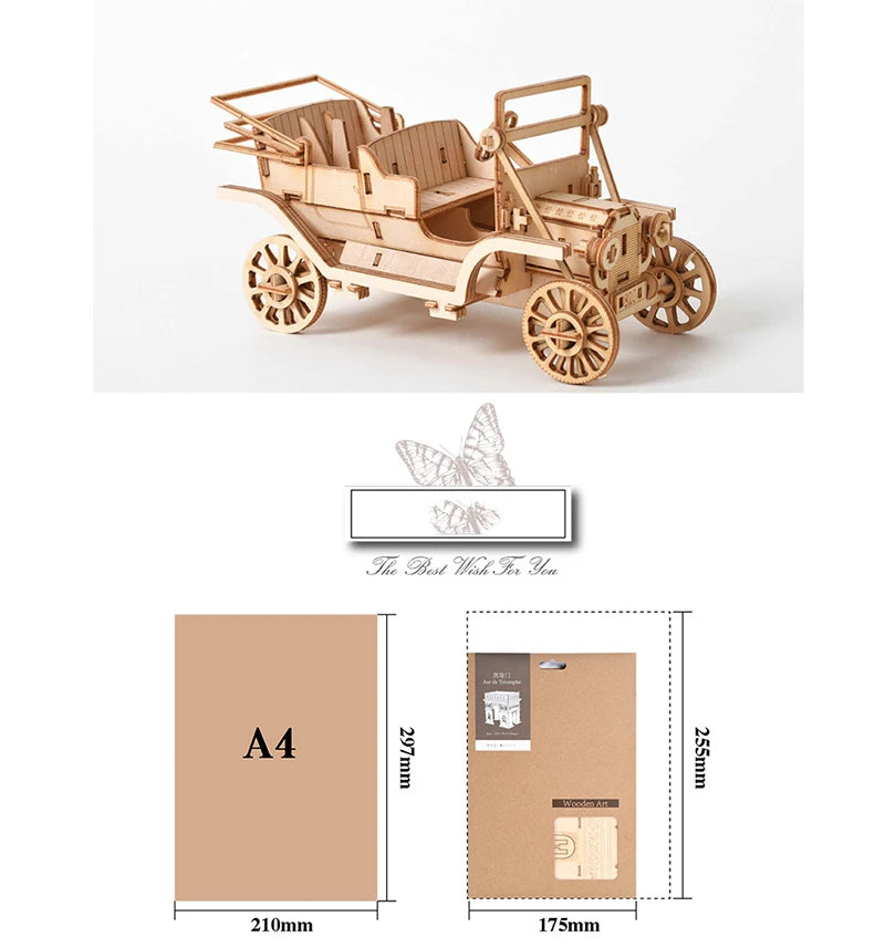 Train Model 3D Wooden Puzzle Toy Assembly Animal Model Building Kits for Children Adults Teen Birthday Gift Wooden Building Toys