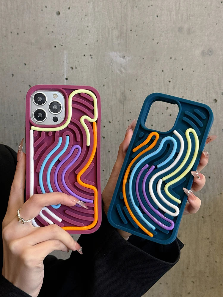 Funny Silicone Decompression Phone Case – Fidget Stress Relief Cover for iPhone 11–16 Pro Max
