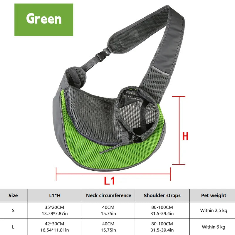 Dog Sling Carrier Breathable Mesh Travel Crossbody Bag For Puppy Cat Hiking Camping