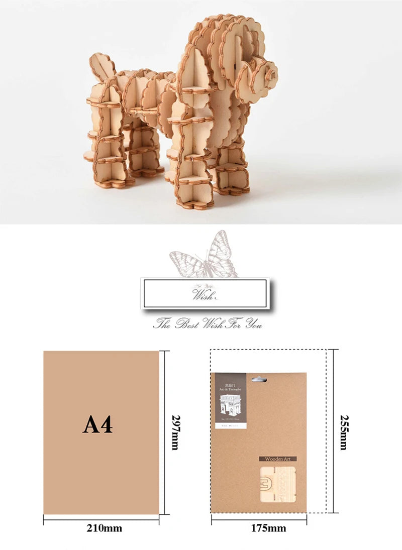 Train Model 3D Wooden Puzzle Toy Assembly Animal Model Building Kits for Children Adults Teen Birthday Gift Wooden Building Toys