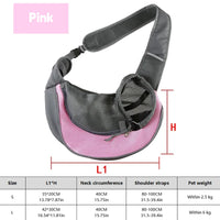 Dog Sling Carrier Breathable Mesh Travel Crossbody Bag For Puppy Cat Hiking Camping