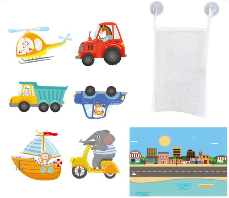 Baby Bathroom Toys Soft EVA Paste Early Educational DIY Puzzles Toys Animal Sticker Bath Baby Water Toys for 0 12 Months 1 Years