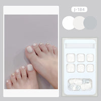 Colorful Press-On Toe Nails – 24pcs Full Cover Summer Style for Girls & Women