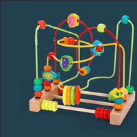 Big Montessori Wooden Toys Kids Circles Bead Wire Maze Roller Coaster Toddler Early Educational Puzzles Toy for Children infant