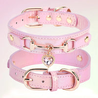 Beautiful PU pet cat&dog collar decorated with sparkling love