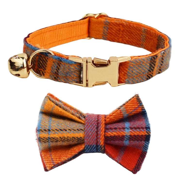 Cat Collar Bowknot Adjustable Safety Personalized pet collar Customized Name Soft