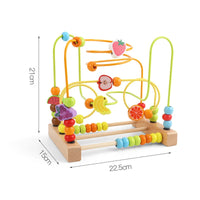Big Montessori Wooden Toys Kids Circles Bead Wire Maze Roller Coaster Toddler Early Educational Puzzles Toy for Children infant