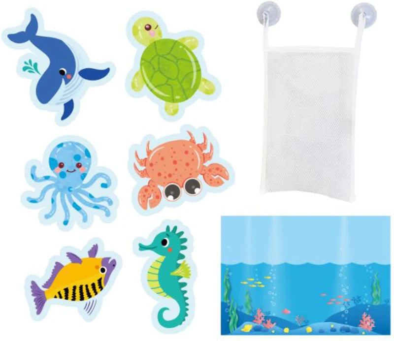 Baby Bathroom Toys Soft EVA Paste Early Educational DIY Puzzles Toys Animal Sticker Bath Baby Water Toys for 0 12 Months 1 Years