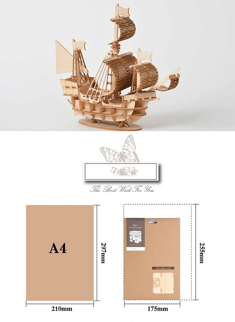 Train Model 3D Wooden Puzzle Toy Assembly Animal Model Building Kits for Children Adults Teen Birthday Gift Wooden Building Toys