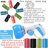 Pet Poop Picker Portable Scooper Animal Waste Sanitary Pickup Remover Dog Outdoor Cleaner Garbage Picker Poop Bag Excrement Tool
