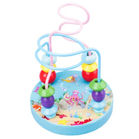Big Montessori Wooden Toys Kids Circles Bead Wire Maze Roller Coaster Toddler Early Educational Puzzles Toy for Children infant