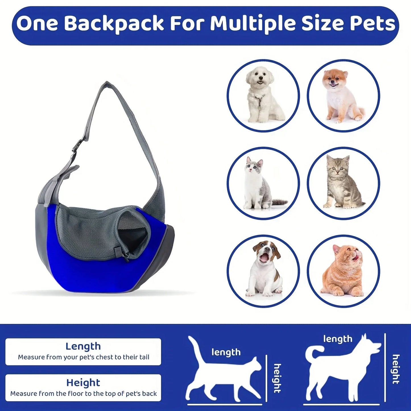 Dog Sling Carrier Breathable Mesh Travel Crossbody Bag For Puppy Cat Hiking Camping