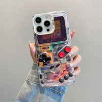 Retro Game Console Printed Pattern Phone Case For iPhone 11 12 13 14 Pro Max Mini 16 15 Pro Max Plus Shockproof Laser Back Cover