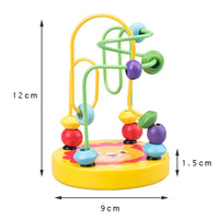 Big Montessori Wooden Toys Kids Circles Bead Wire Maze Roller Coaster Toddler Early Educational Puzzles Toy for Children infant