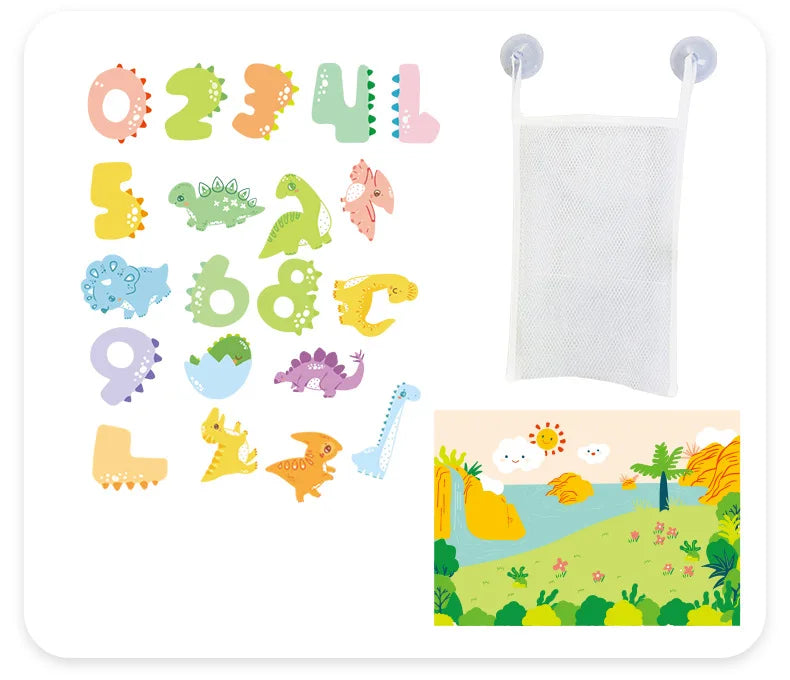 Baby Bathroom Toys Soft EVA Paste Early Educational DIY Puzzles Toys Animal Sticker Bath Baby Water Toys for 0 12 Months 1 Years