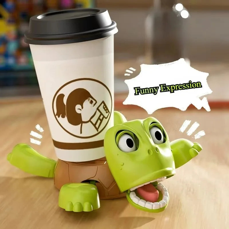 3D Printed Funny Turtle Coaster – Panicked Expression Cup Mat for Home & Office Decor