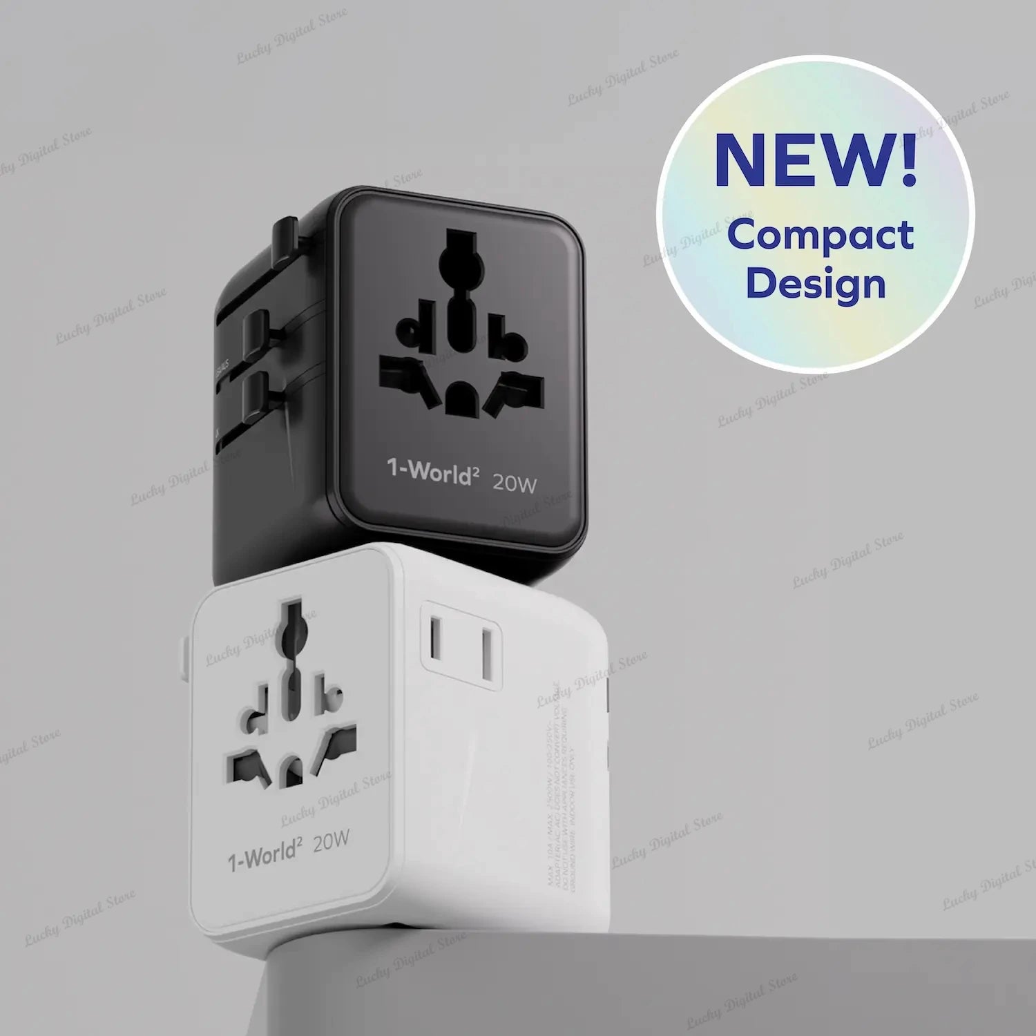 MOMAX Universal Travel GaN Charger – 3 Ports + Dual AC Plug | 20W Compact Power for Global Travelers