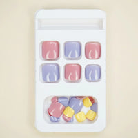 Colorful Press-On Toe Nails – 24pcs Full Cover Summer Style for Girls & Women