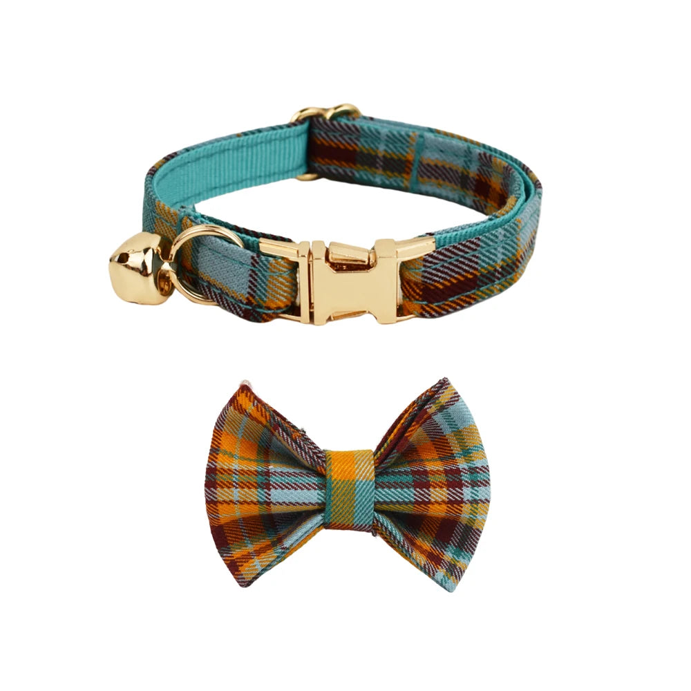 Cat Collar Bowknot Adjustable Safety Personalized pet collar Customized Name Soft