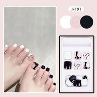 Colorful Press-On Toe Nails – 24pcs Full Cover Summer Style for Girls & Women