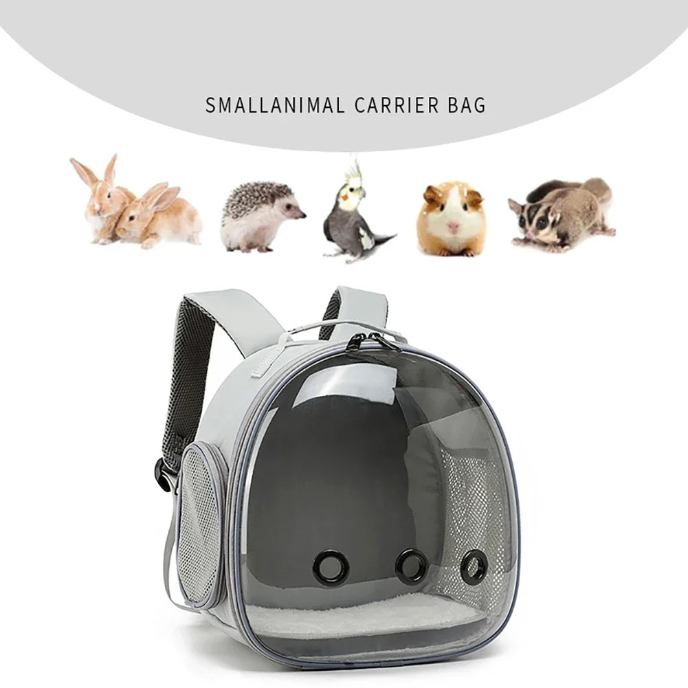 Portable Travel Small Animal Carrier Backpack Breathable Pet Bag For Guinea Pig Bird Rabbit Hedgehog Hamsters Chinchilla